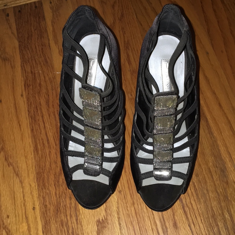 H by Halston - Classy black crystal shoes.